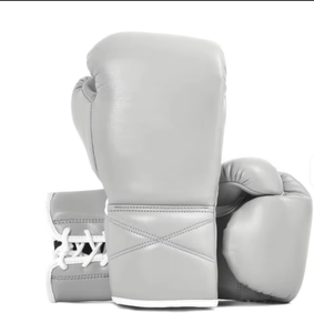Gants de boxe en PU blancs, à doigts entiers, avec fermeture à lacets, pour adultes - Product Image 3