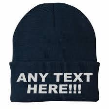 Custom Embroidered Jacquard Knit Waterproof Beanie Personalized Skull <b>Hat</b> Unisex Winter Spandex/Cotton Cuff Cycling Ski Sports - Product Image 1