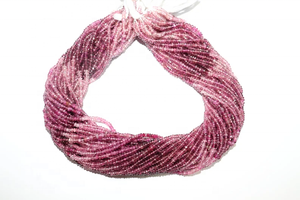 Nouveauté : Perles rondes facettées en rubellite de 4,5 mm, perles de tourmaline rose dégradées, brins - Product Image 3