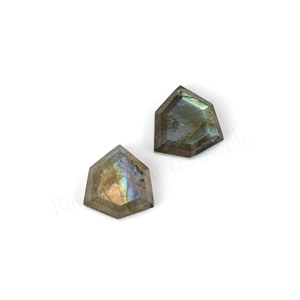 Best Selling Natural Labradorite Hexagon Shape Step Cut High Polish 12mm Flatback Loose Gemstone Cabochon Jewelry Making Ring - Product Image 4