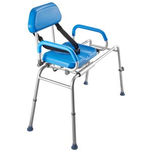 Sedia da doccia scorrevole da 330 libbre con sedile girevole, panca di trasferimento imbottita per vasca con braccioli orientabili, attrezzatura di sicurezza per il bagno - Product Image 1