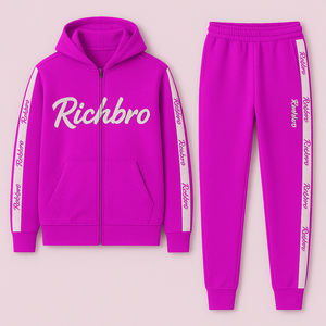 Conjunto de chándal de gran tamaño | Estilo Streetwear | Chándal de entrenamiento con cremallera completa de fábrica OEM ODM para chándales personalizados de marca blanca - Product Image 2