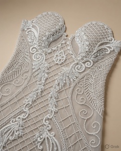 Tissu en dentelle tissée légère 100 % polyester Regal AZIZA FASHION DREAM avec panneaux avant/arrière brodés pour la maison - Product Image 3