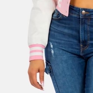 Custom Women's Letterman Leather Varsity Jacket Embroidered Fashion OEM ODM Factory Sample Service Available - Product Image 5