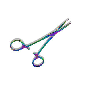 Pinces chirurgicales droites de qualité supérieure, couleur arc-en-ciel, à verrouillage manuel, classe I, pour chirurgie générale, en acier inoxydable - Product Image 2