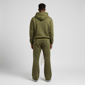 Ensemble de survêtement vintage en coton 100% avec broderie personnalisée, effet délavé et décoloré par le soleil, pour homme, deux pièces, imprimé, grammage lourd - Product Image 4