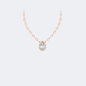 Collier solitaire en diamant de laboratoire taille poire serti clos, 0,50 carat total, style vintage, plaqué or 9 carats, certifié - Product Image 6