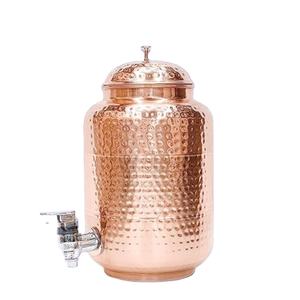 Dispensador de Agua de Cobre Puro con Acabado Martillado, Contenedor con Grifo, Jarra Ayurvédica para Beber, para Uso en el Hogar, Cocina y Hotel - Product Image 1
