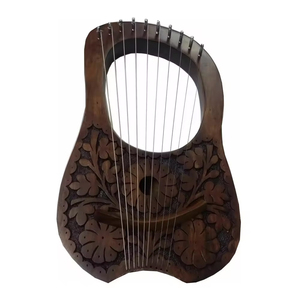 Harpe Lyre de style vintage à 10 cordes métalliques, en bois, personnalisée, fabriquée à la main, en bois massif, style rétro - Product Image 3