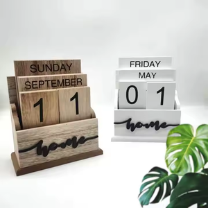 Bảng gỗ Advent đếm ngược lịch khối nóng Bán Bàn gỗ vĩnh viễn ngày khối lập phương lịch - Product Image 5