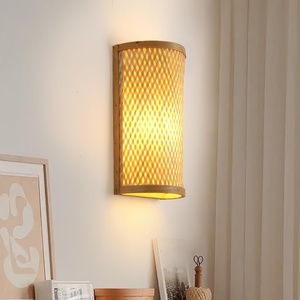 Handcrafted up and down bamboo <b>sconce</b> wholesale best price wall lights eco-friendly <b>lighting</b> lamps - Product Image 5