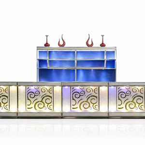 Mostrador rectangular de acero inoxidable con LED para catering - Product Image 1