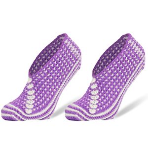 Calzini Pantofole da Donna Lavorati a Mano all'Uncinetto, Morbidi e Caldi, Design Vintage, 1 Paio per Uso Domestico - Product Image 1