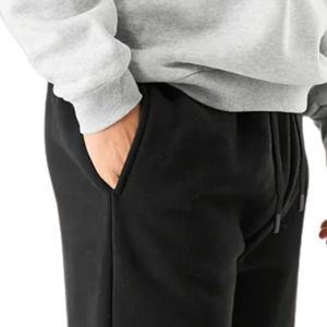 Pantalon de jogging noir oversize pour homme en molleton doux, coupe décontractée, pour entraînement, gym, sport et tenue décontractée - Product Image 4