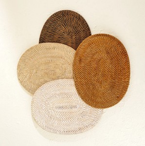 High-quality Eco-friendly Oval Rattan Wicker <b>Table</b> Placemat Handwoven Embroidery Customized Color Logo Wedding Home <b>Dining</b> - Product Image 5