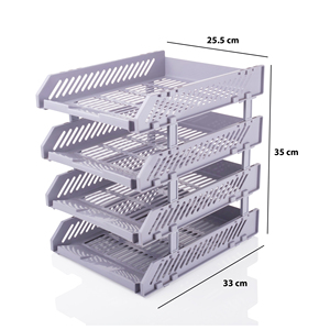 Modern 4 Tier <b>Foldable</b> Convertible Extendable Plastic Document Tray <b>Desk</b> Storage Organizer Slanted File Holder for Office Home - Product Image 4
