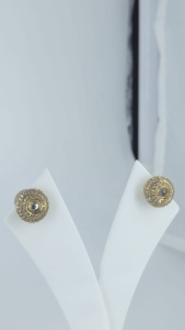 Pendientes de moda premium con baño de rodio y oro, con circonitas redondas, joyería de lujo para mujer. - Product Image 4