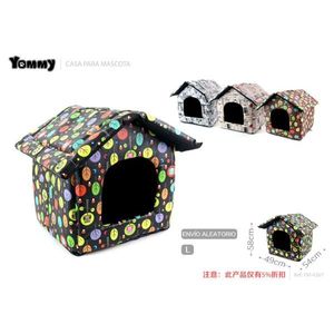 Casa para Mascotas Tommy, Talla L, Diseño Colorido, Tela Suave, Cama para Perros y Gatos - Product Image 1
