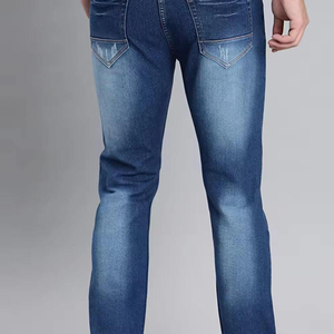 Jeans de Mezclilla para Hombre, Corte Slim Fit, Pierna Recta, Desgastados y Rotos, Lavado Medio, Estilo Casual de Algodón, para Primavera - Product Image 5