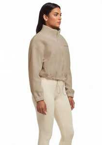 Sudadera Unisex Oneten Apparel, Color Beige, Poliéster Sólido, Logotipo Frontal, Forro Polar de Invierno, Cierre Completo, Cuello Alto, Corte Holgado, 220g - Product Image 2