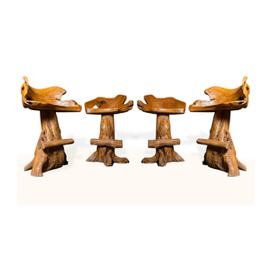 ARTERRA Premium Eco-Friendly Antique Rustic Teak Root Bar <b>Table</b> Set <b>with</b> Handcrafted <b>Stools</b> for Hotel Bar Cafe & Resort - Product Image 3