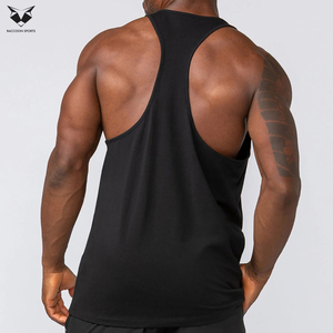 In One Solid Black Color OEM ODM Service Good Supplier With Own Logo Fitness Wear Fully Customized Logo Print <b>Men</b> <b>Singlets</b> - Product Image 4