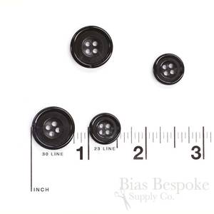 High Quality Custom Round 4-Hole Buffalo Horn Animal Style Durable <b>Handmade</b> Sewing Buttons for <b>Clothes</b> Shirt Suit black - Product Image 4