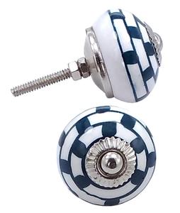 Belles poignées de tiroirs en céramique CK 585, son matériel en Nickel, idéal pour les tiroirs et les armoires - Product Image 1