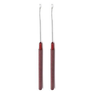 Dark Red Knurled Grip Steel Hair Extension Loop <b>Threader</b> Latch Hook <b>Needle</b> Tool Set For Micro Ring Links Installation - Product Image 1