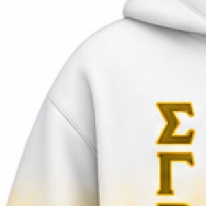 Sudadera con Capucha Oversize Tie-Dye Blanca y Dorada Personalizada de la Hermandad Griega Sigma Gamma Rho para Mujer, Estilo Casual Urbano - Product Image 6