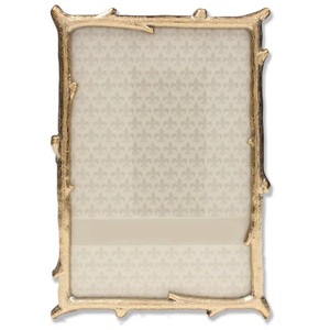 Elegant <b>Gold</b>-Plated Tree Branch Photo <b>Frame</b> Unique Sculptural Metal Picture <b>Frame</b> with Textured Bark Detail - Product Image 2
