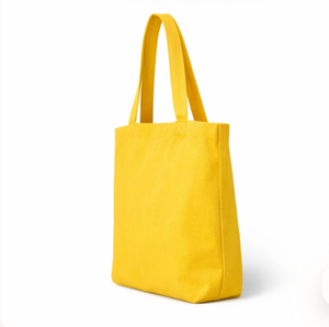 Sac de plage en toile jaune réutilisable personnalisé avec motif vague blanche, grande capacité, poignée épaule, sac de shopping imprimé - Product Image 4