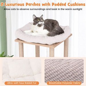 47 Inches Indoor Wooden Cat Condo for Climbing and Play Structure - Product Image 6