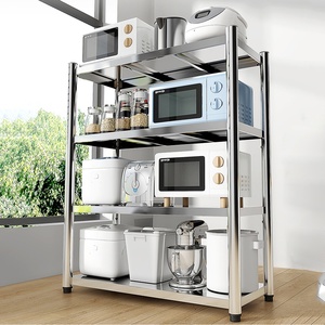 Modern Minimalist Stainless Steel Storage Rack Standing Organizer for Living Room Office Neatening - Product Image 3
