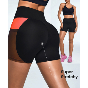 Shorts de yoga pour femmes, été, sport, décontractés, taille haute, côtelés, ajustés, en coton, séchage rapide, respirants, haute qualité - Product Image 3
