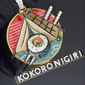 Nuevo diseño personalizado Logo colgante plata 925 encantos Iced Out esmalte completo VVS Moissanite letra inicial colgante - Product Image 1