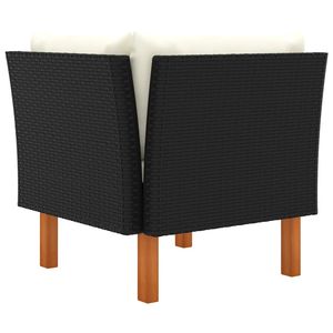 Sofá de Esquina Negro para Jardín - Product Image 3