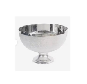 Nuevo Tazón Decorativo Plateado de Forma Redonda para Mesa con Elegante Base de Diseño Irregular para Vajilla, Tazón de Metal para Frutas - Product Image 1