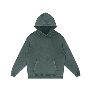 Sweat à capuche personnalisable pour homme en coton, effet délavé, épais, respirant, doublé, uni, imprimable, idéal pour l'automne - Product Image 4