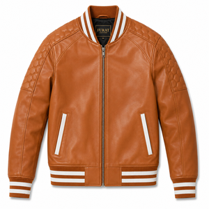 Furat Leathers Custom Green <b>Suede</b> <b>Men's</b> Winter Breathable Windproof Casual Varsity <b>Jacket</b> Stand Collar Zipper Closure - Product Image 6