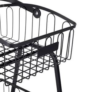 Fabriqué en métal recouvert de peinture, ce panier à fruits à deux niveaux reflète la lumière comme un objet d'art contemporain discret. - Product Image 5