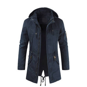 Custom Men Eco-Friendly Quilted Trench <b>Coat</b> Jackets Outerwear Casual Top <b>Coat</b> Polyester/Cotton <b>Lightweight</b> <b>Long</b> OEM Service - Product Image 2