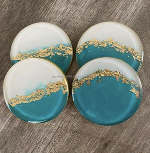 Sous-verres en bois et résine au design moderne, nouveaux modèles de tapis et dessous de tasse pour café, vente en gros, sous-verres en bois et résine au design innovant - Product Image 2