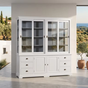 ตู้โชว์ไม้เนื้อแข็งคุณภาพสูง Astony พร้อมบานเลื่อนและช่องเก็บของเสริมสำหรับจัดระเบียบบ้าน - Product Image 4