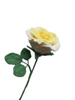 Fleur artificielle tricotée en crochet faite à la main, lot de fleurs floquées en laine, cadeau fait à la main