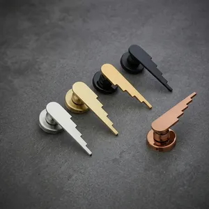 Export Quality Stainless Steel Door <b>Handle</b> Set Z Black CP Antique Gold PVD Finish Modern Lever Hardware for Doors - Product Image 1