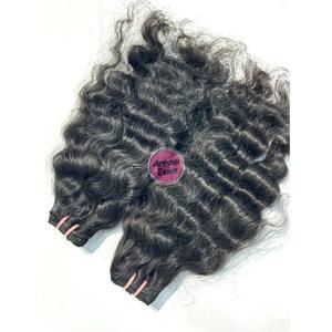 Arrow Exim Mèches de cheveux humains vierges non traités Remy naturellement bouclés indiens, provenant d'un seul donneur, double trame machine, 100g - Product Image 6