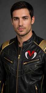 Conjunto de Chaqueta y Pantalones de Motociclismo de Cuero Negro y Dorado con Estampado Personalizable para Hombre - Product Image 5