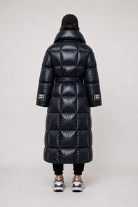 OEM Custom Logo Winter Extremely Warm Long <b>Line</b> Puffer Quilted Jacket Women Hooded <b>Coat</b> Waterproof Windproof Thermal Outerwear - Product Image 4
