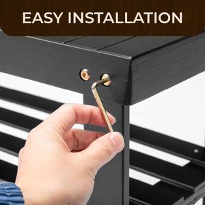 ชั้นวางรองเท้าไม้ไผ่สีดำ 70 ซม. ดีไซน์ไร้รอยต่อ 3 ชั้น ขนาด 70*28*45 ซม. - Product Image 4